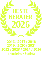 brand eins – Beste Berater 2016, 2017, 2018, 2019, 2020, 2021, 2022, 2023, 2024, 2025, 2026